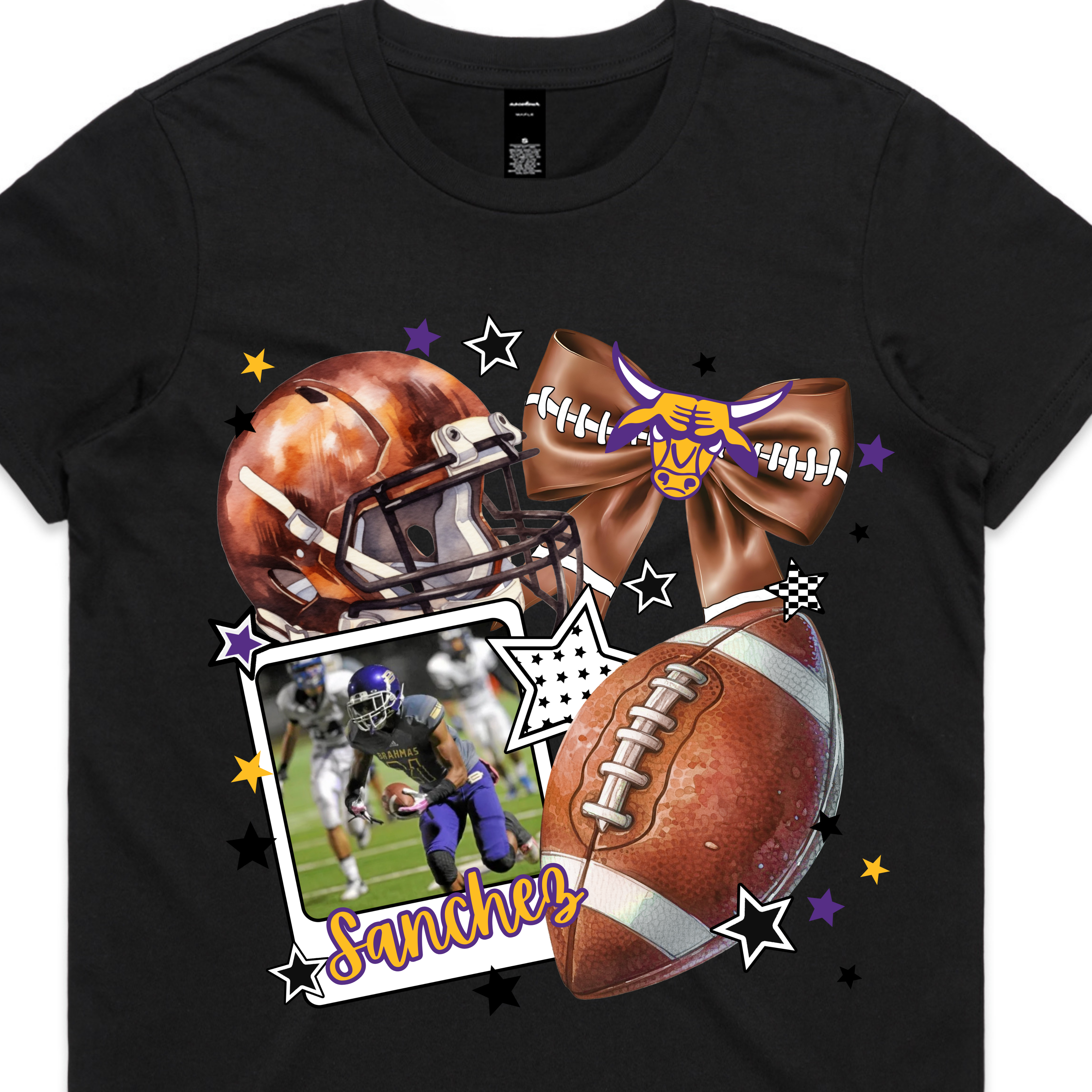 Helmet Bow Football DB Design Women's Tee