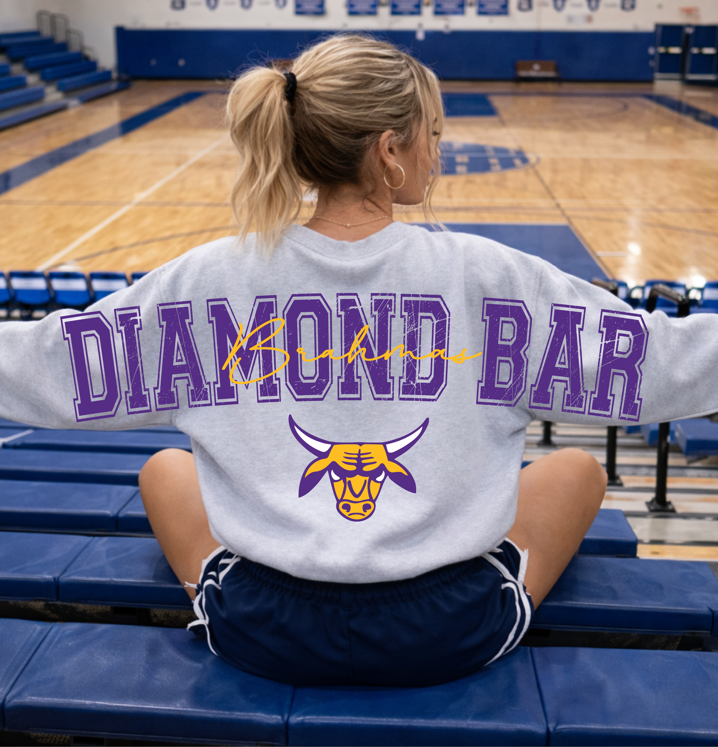 Diamond Bar Brahmas Oversize  Crewneck Sweater