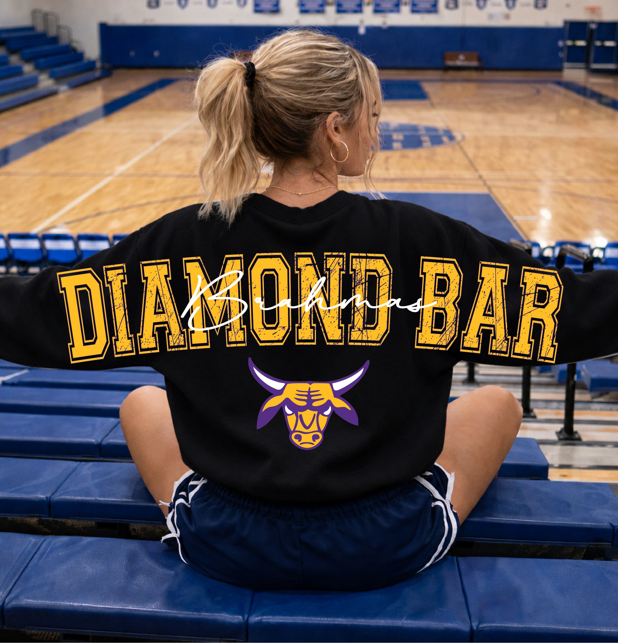 Diamond Bar Brahmas Oversize  Crewneck Sweater