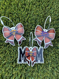 Football Bow Bag Tag