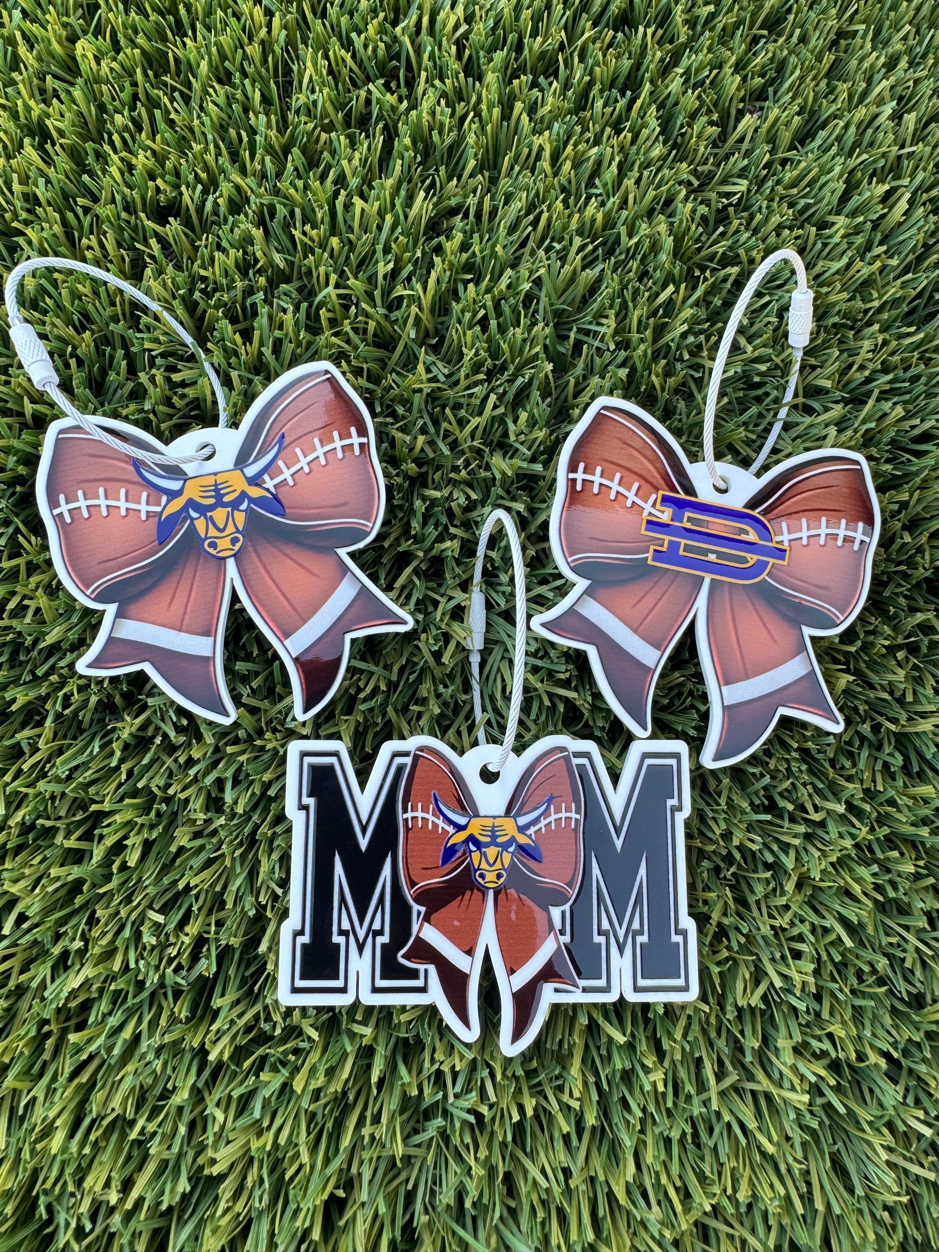 Football Bow Bag Tag